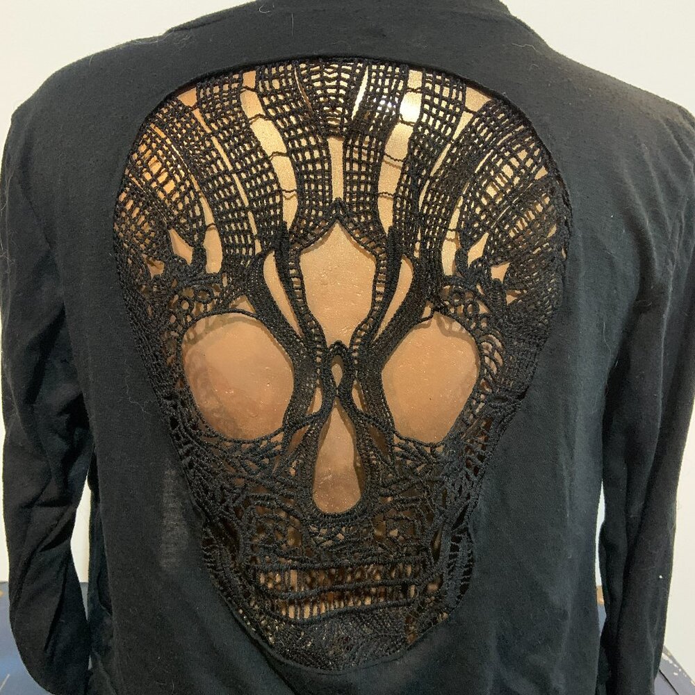 Shein black skull sweater